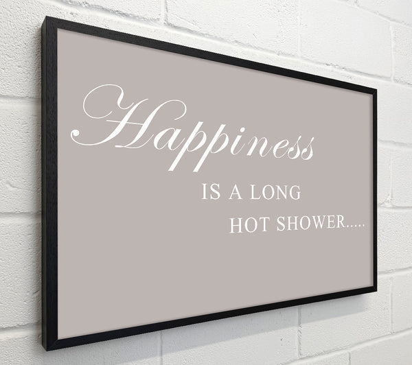 Bathroom Quote Happiness Is A Long Hot Shower Beige