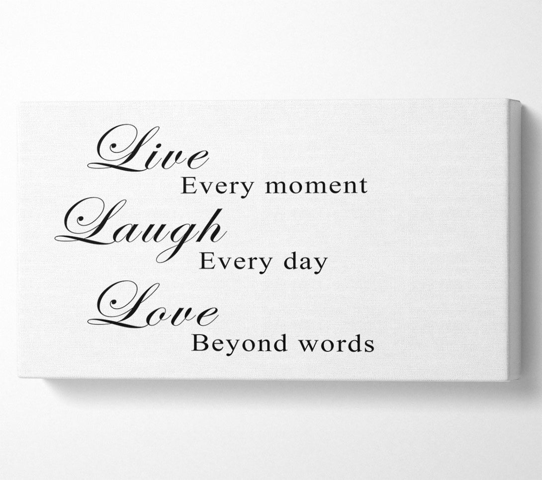  A Canvas Print of Love Quote Live Laugh Love White Canvas Wall Art