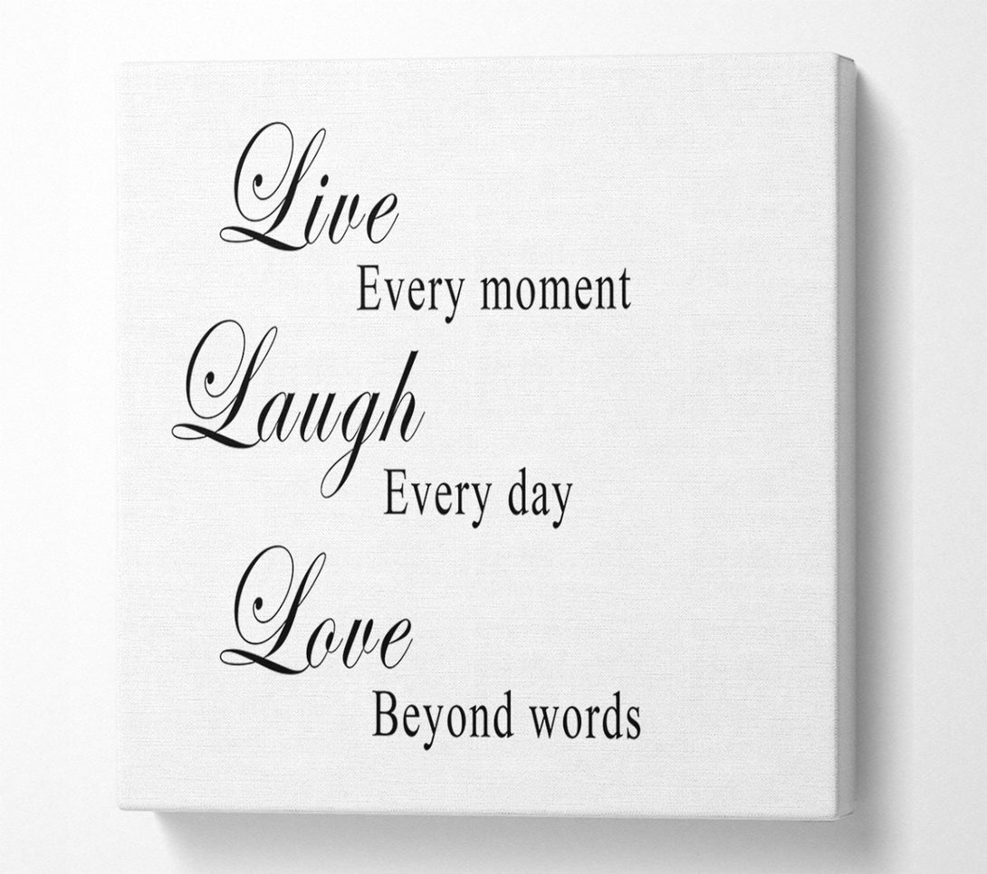  A Canvas Print of Love Quote Live Laugh Love White Canvas Wall Art