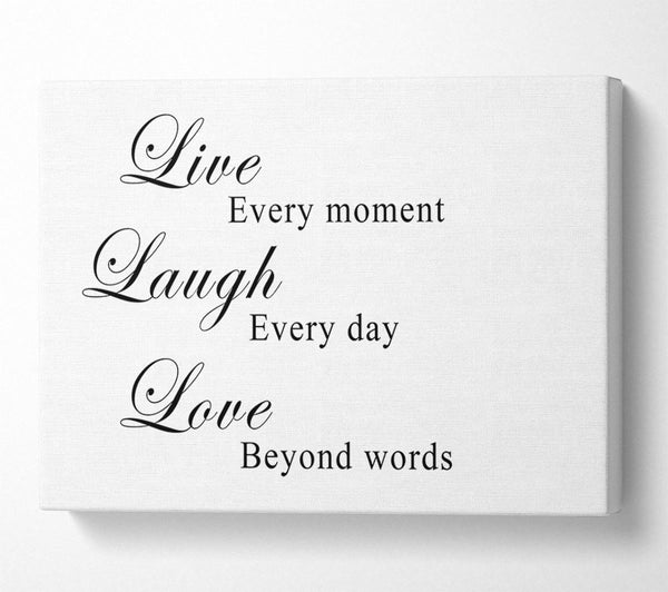  A Canvas Print of Love Quote Live Laugh Love White Canvas Wall Art