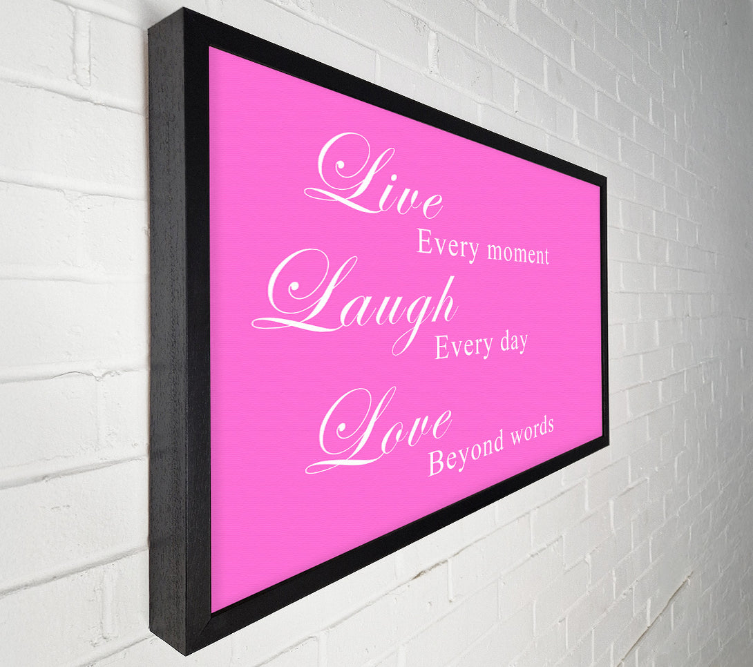  A Canvas Print of Love Quote Live Laugh Love Vivid Pink Canvas Art