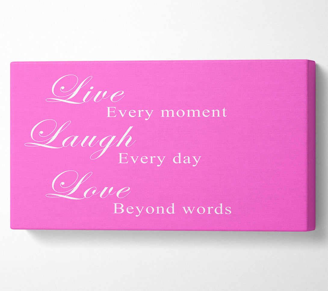  A Canvas Print of Love Quote Live Laugh Love Vivid Pink Canvas Art