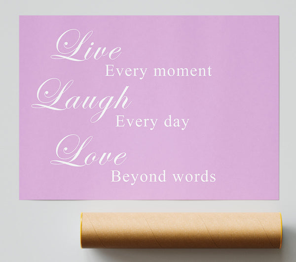 Love Quote Live Laugh Love Pink Giclee Print