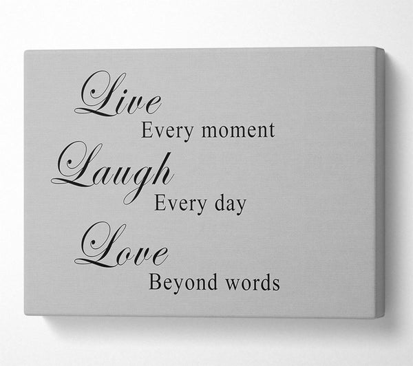  A Canvas Print of Love Quote Live Laugh Love Grey Canvas Art