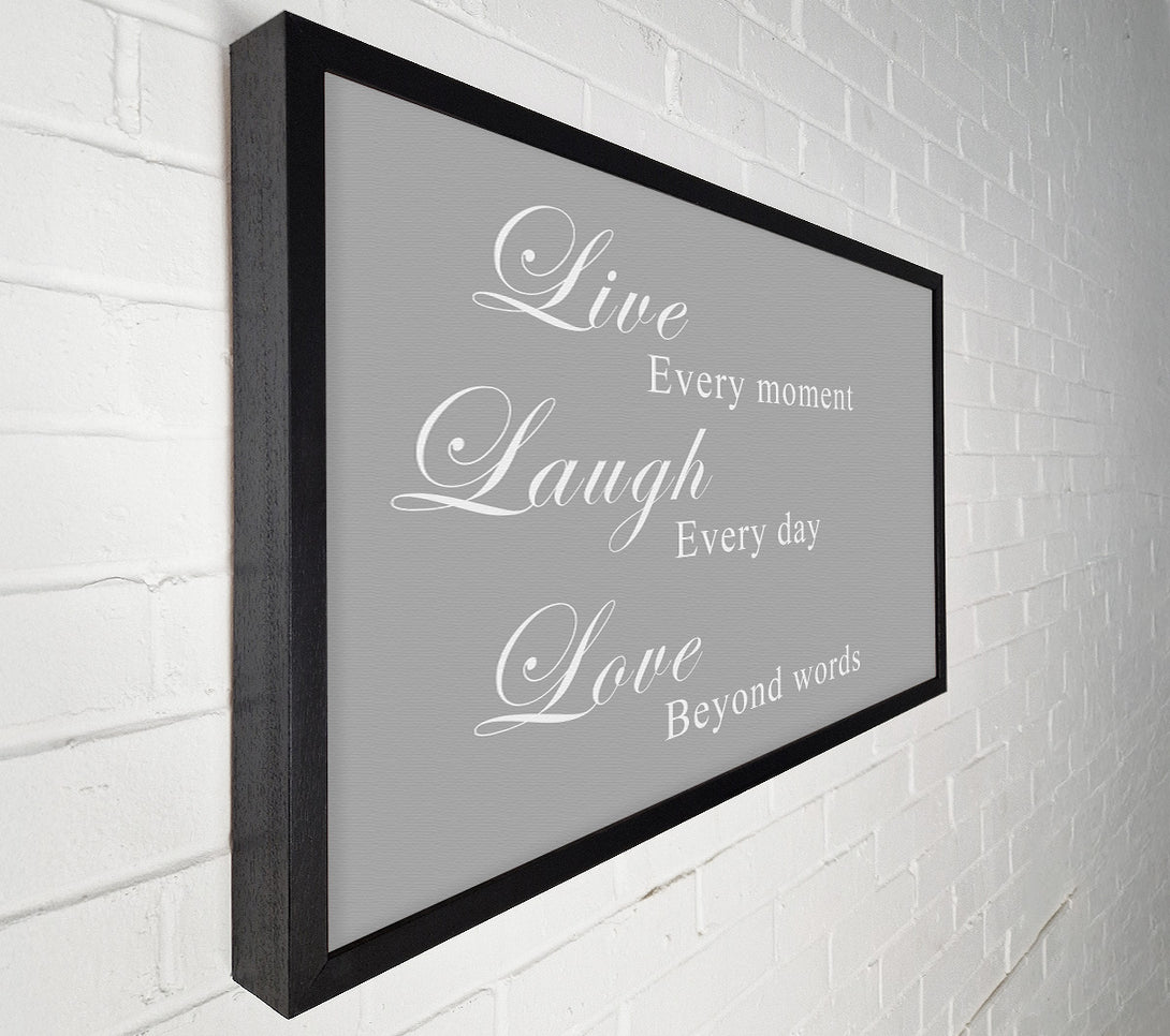  A Canvas Print of Love Quote Live Laugh Love Grey White Canvas Art