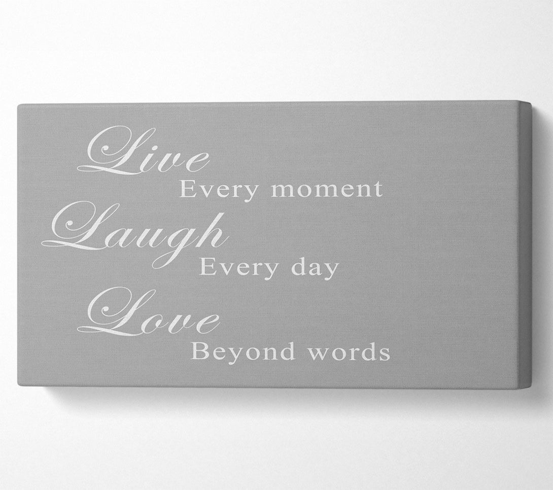  A Canvas Print of Love Quote Live Laugh Love Grey White Canvas Art