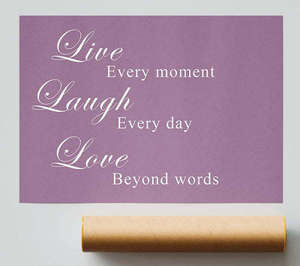Love Quote Live Laugh Love Dusty Pink Poster