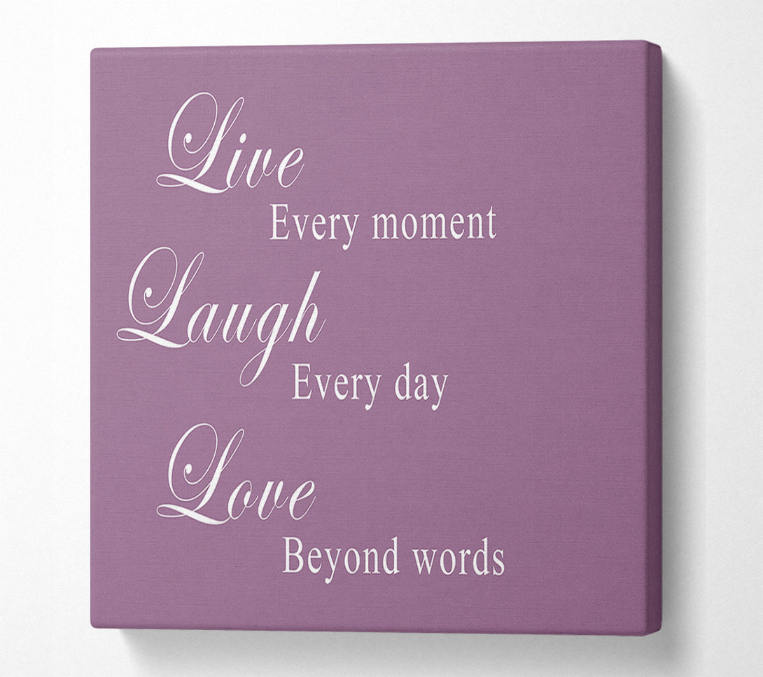  A Canvas Print of Love Quote Live Laugh Love Dusty Pink Canvas Wall Art
