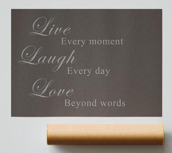 Love Quote Live Laugh Love Chocolate Print