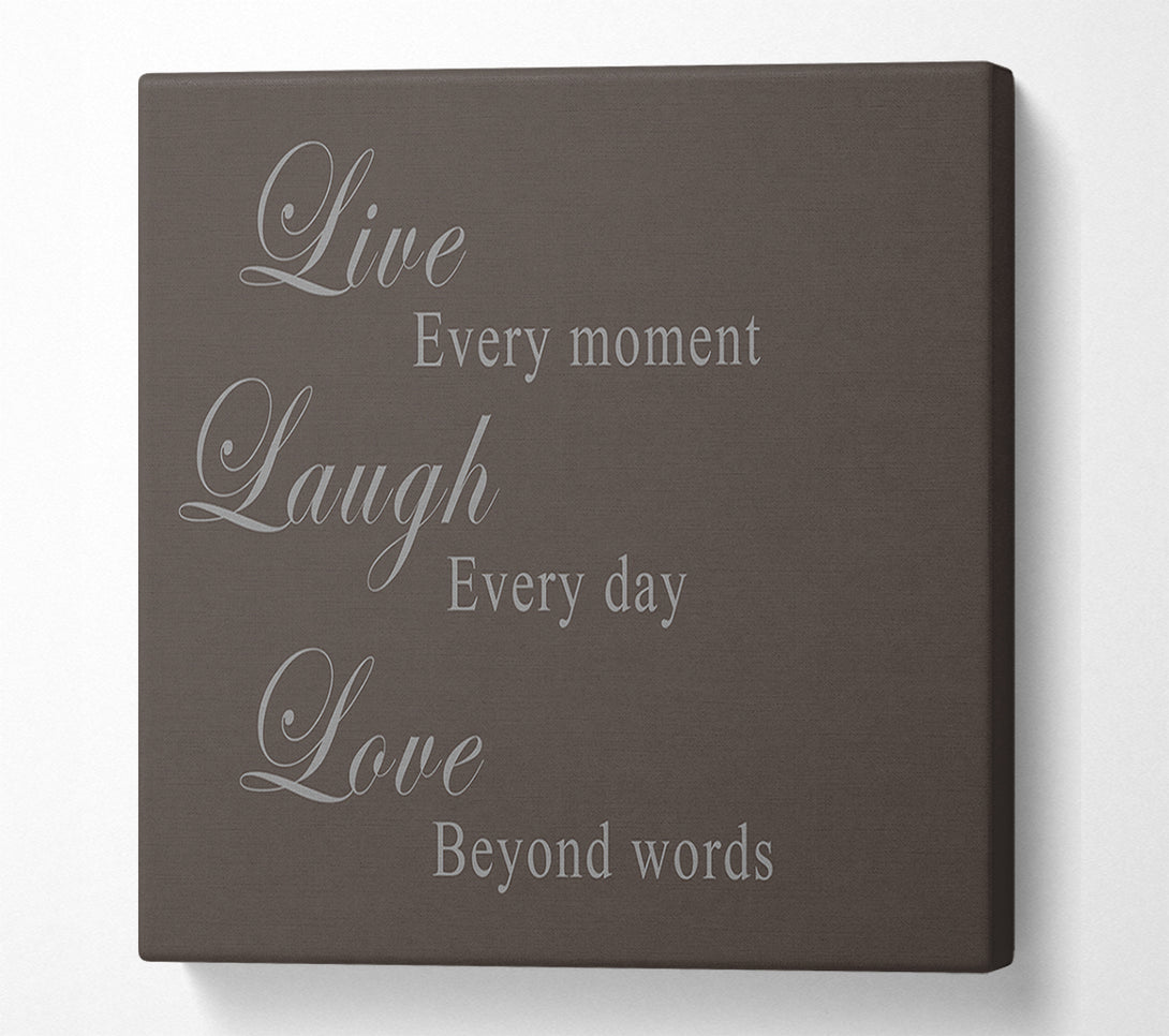  A Canvas Print of Love Quote Live Laugh Love Chocolate Canvas Wall Art