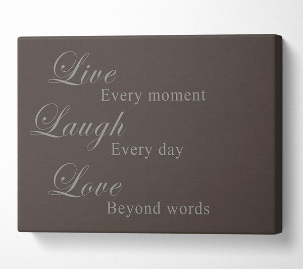  A Canvas Print of Love Quote Live Laugh Love Chocolate Canvas Wall Art