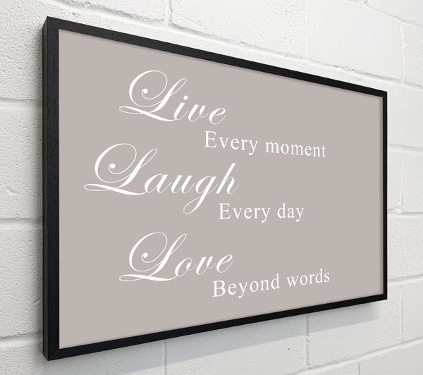 Love Quote Live Laugh Love Beige