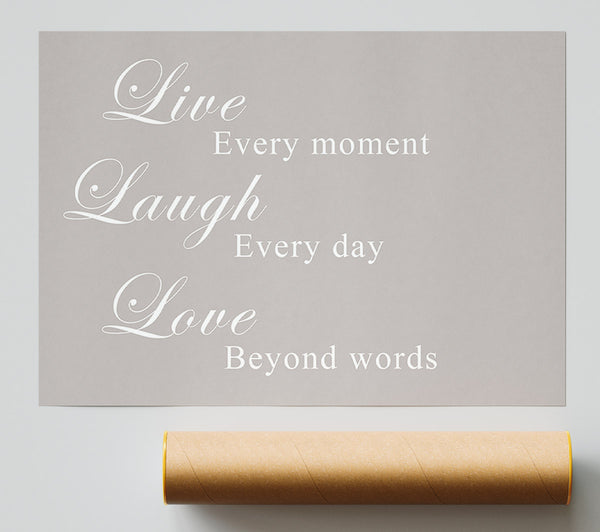Love Quote Live Laugh Love Beige Print