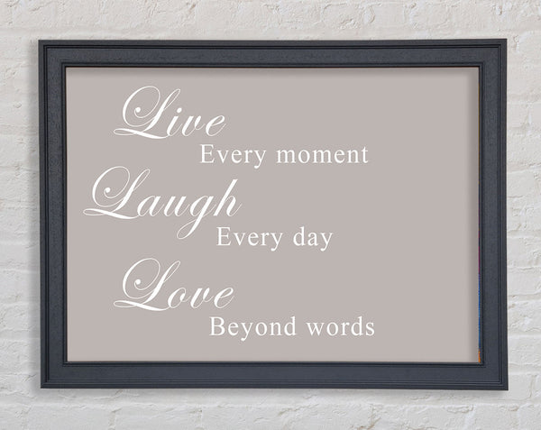 Liebesspruch Leben Lachen Liebe Beige