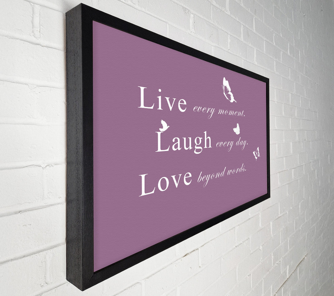  A Canvas Print of Love Quote Live Every Moment Dusty Pink Canvas Art