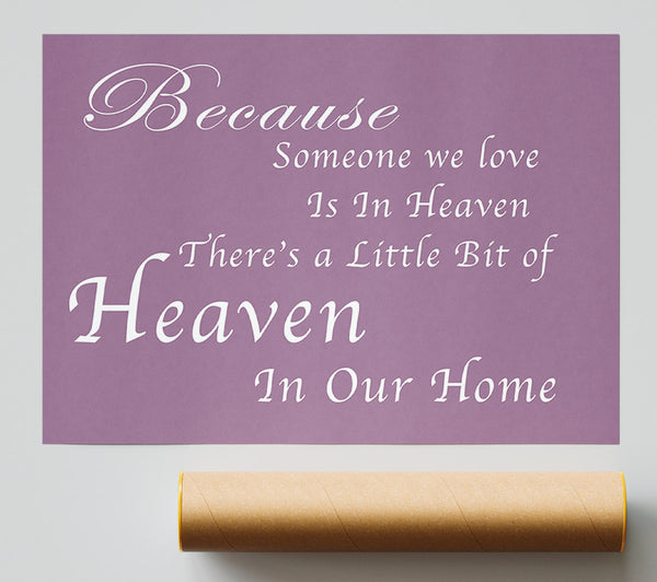 Family Quote Because Someone We Love 2 Dusty Pink Poster