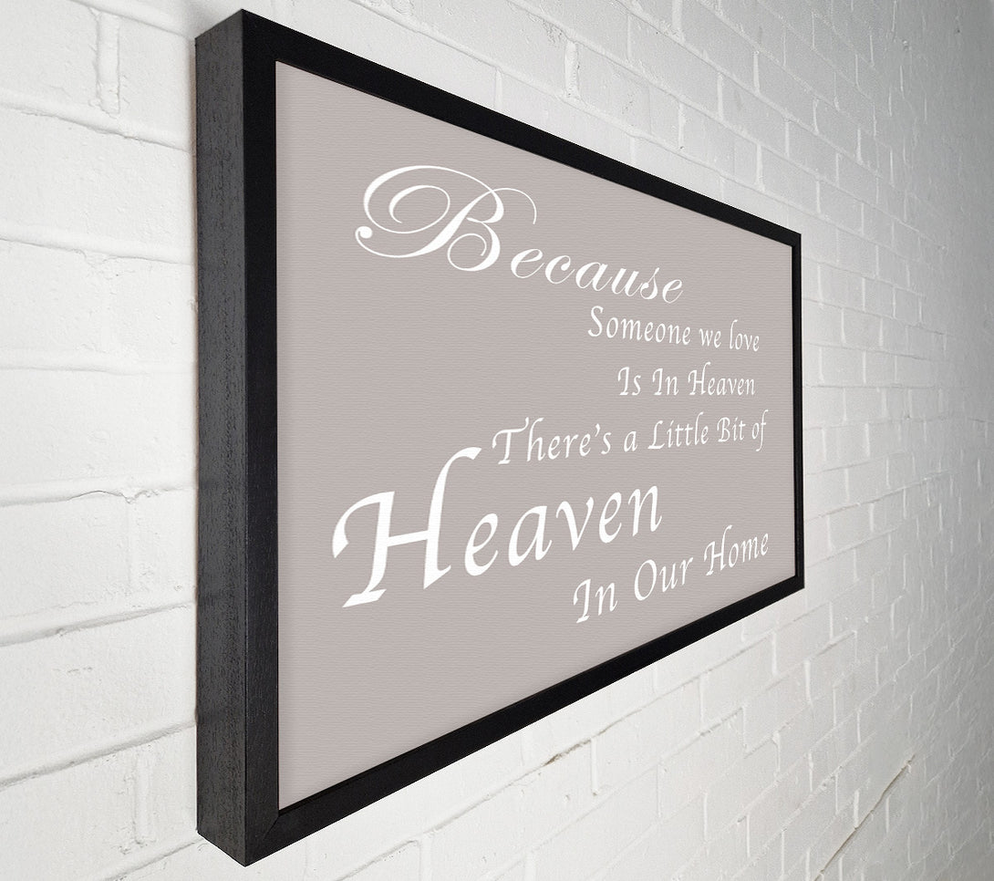  A Canvas Print of Family Quote Because Someone We Love 2 Beige Canvas Wall Art