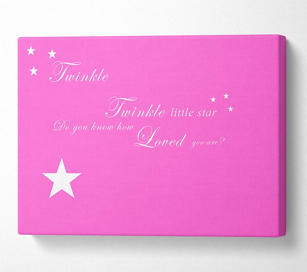  A Canvas Print of Nursery Quote Twinkle Twinkle Little Star 1 Vivid Pink Canvas Wall Art
