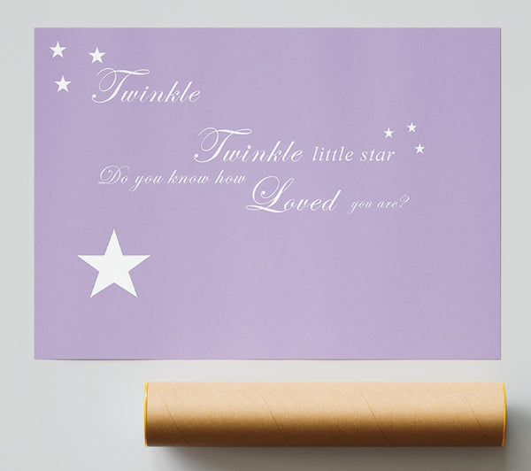 Nursery Quote Twinkle Twinkle Little Star 1 Lilac Poster