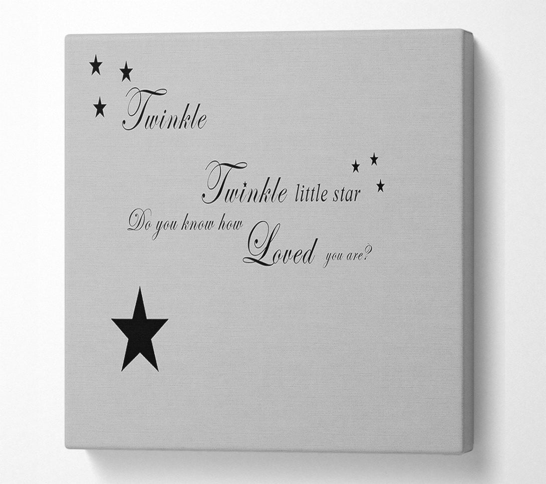  A Canvas Print of Nursery Quote Twinkle Twinkle Little Star 1 Grey Canvas Art