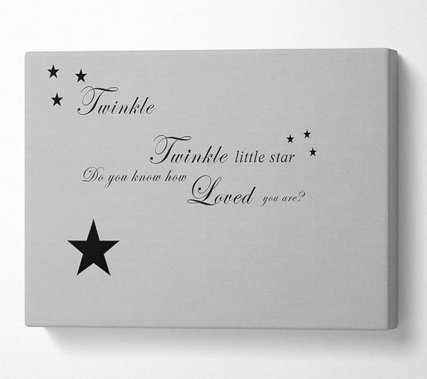  A Canvas Print of Nursery Quote Twinkle Twinkle Little Star 1 Grey Canvas Art