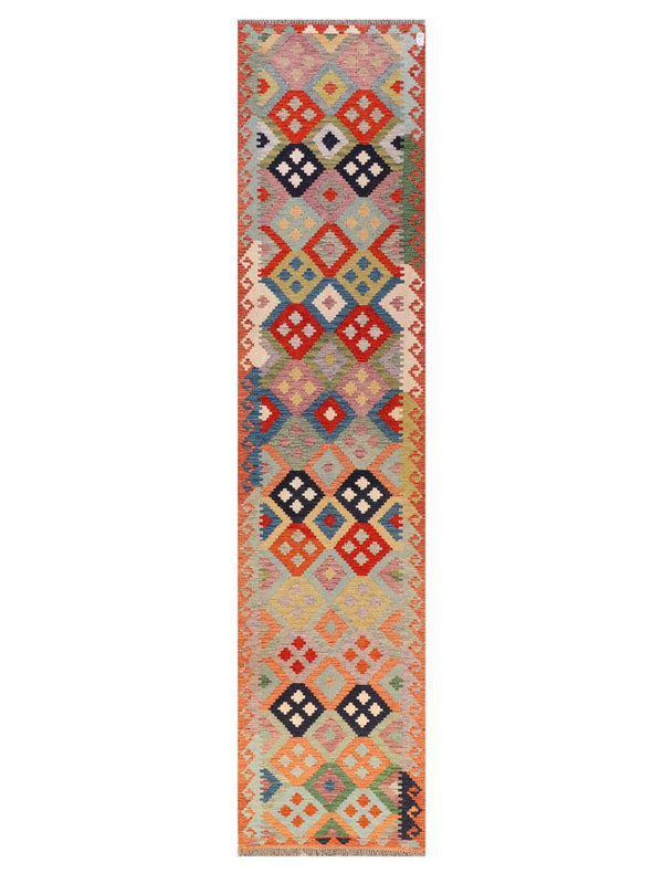 Maimana Afghanistan Kilim Runner - 383 x 86 cm