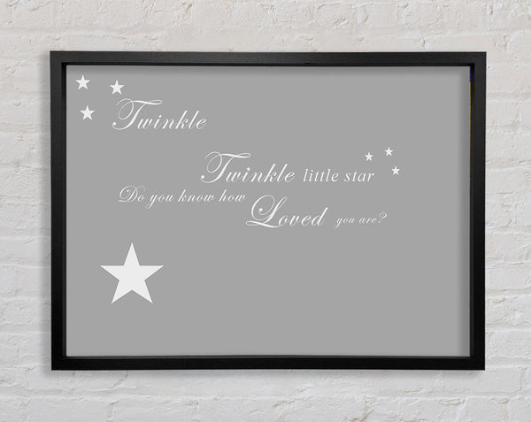 Kinderzimmer Zitat Twinkle Twinkle Little Star 1 Grau Weiß