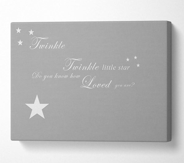  A Canvas Print of Nursery Quote Twinkle Twinkle Little Star 1 Grey White Canvas Art