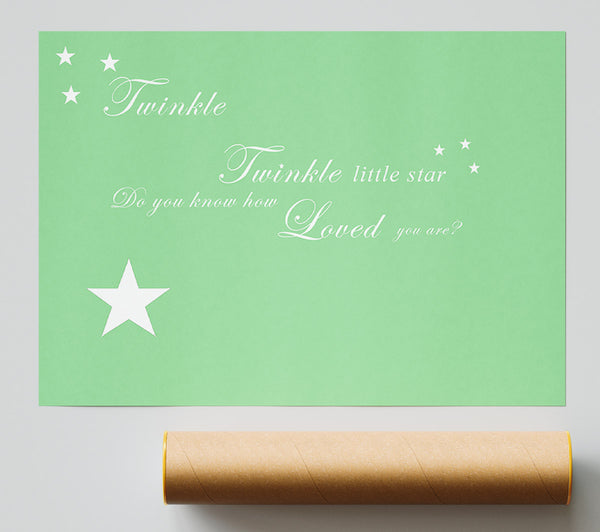 Nursery Quote Twinkle Twinkle Little Star 1 Green Giclee Print