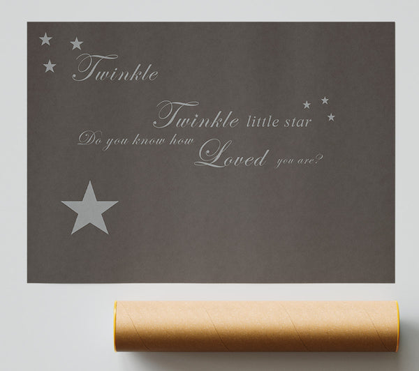 Nursery Quote Twinkle Twinkle Little Star 1 Chocolate Print