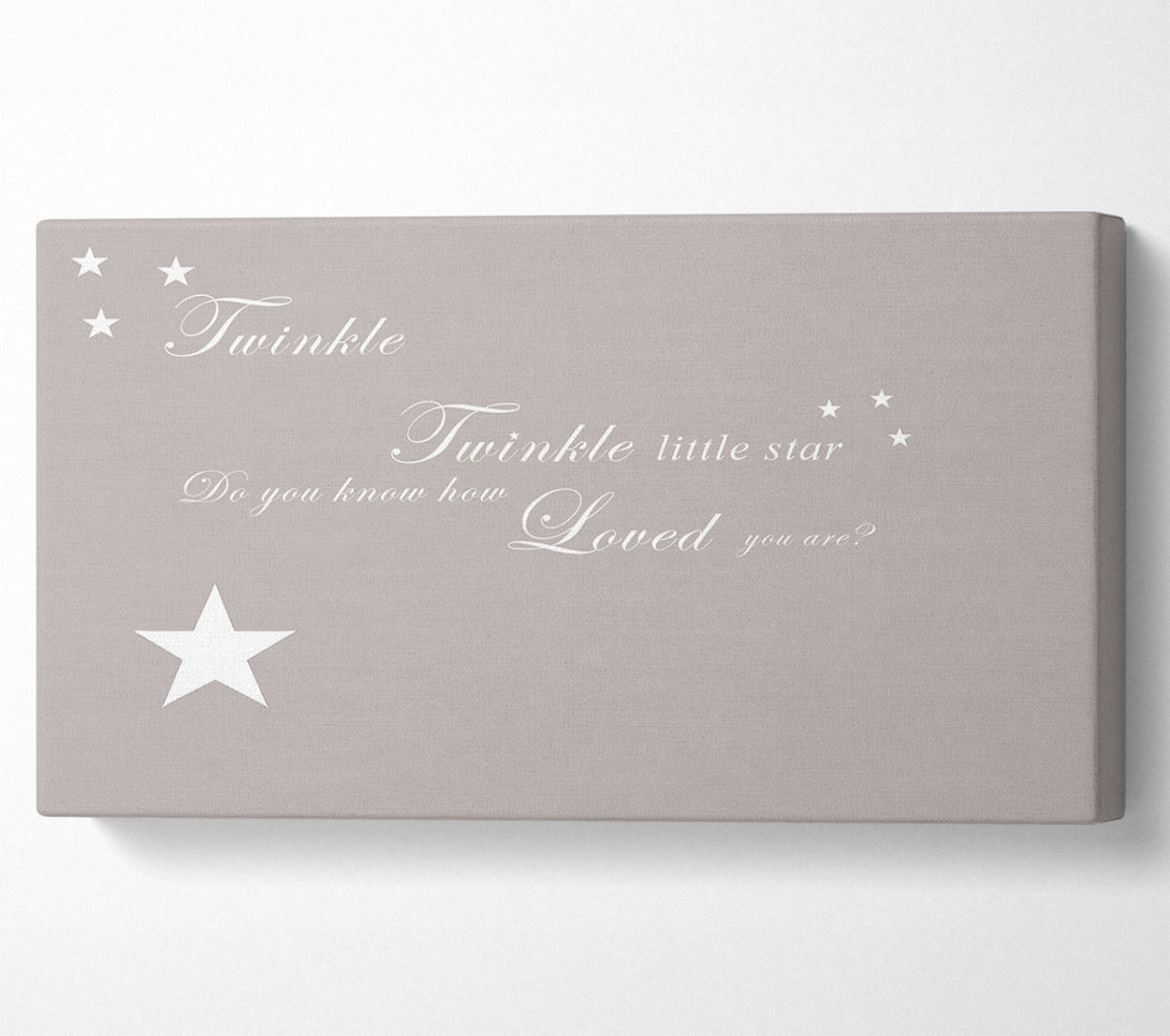  A Canvas Print of Nursery Quote Twinkle Twinkle Little Star 1 Beige Canvas Wall Art
