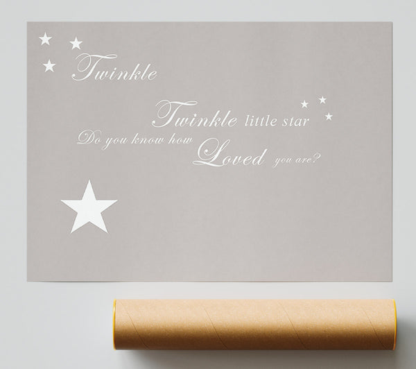 Nursery Quote Twinkle Twinkle Little Star 1 Beige Poster