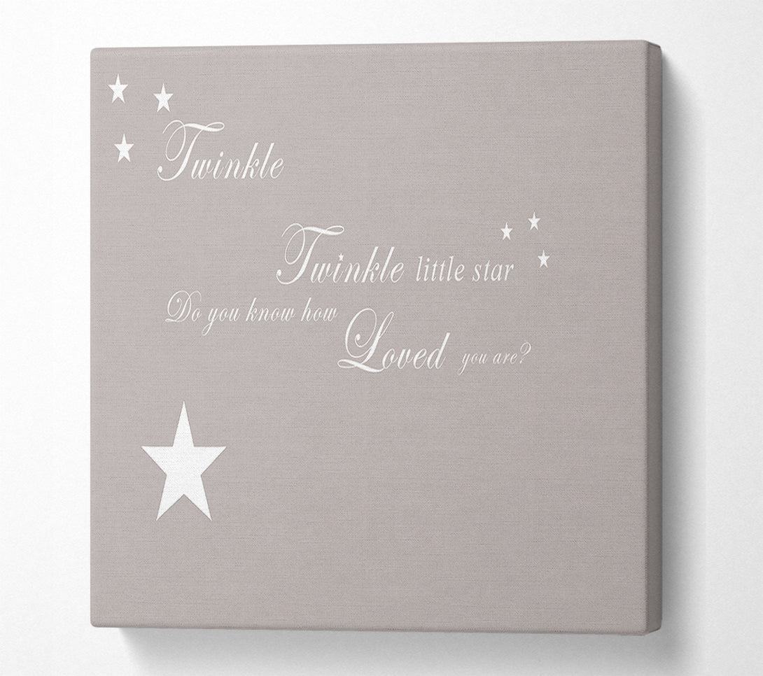  A Canvas Print of Nursery Quote Twinkle Twinkle Little Star 1 Beige Canvas Wall Art