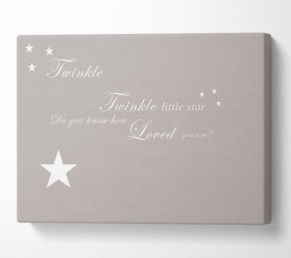  A Canvas Print of Nursery Quote Twinkle Twinkle Little Star 1 Beige Canvas Wall Art