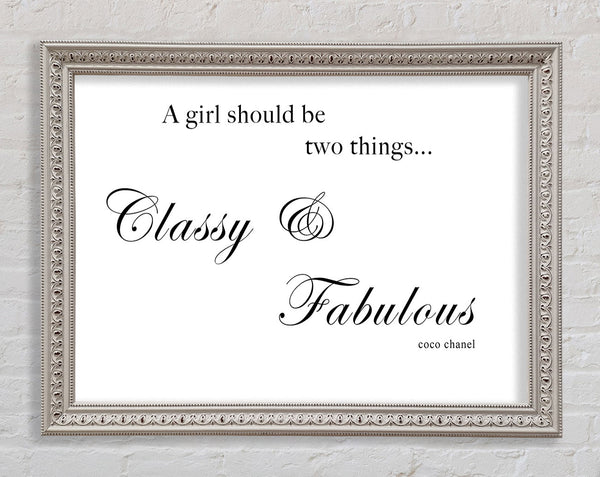 Classy n Fabulous White Framed Print