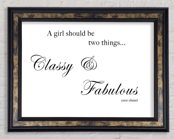 Classy n Fabulous White Framed Print