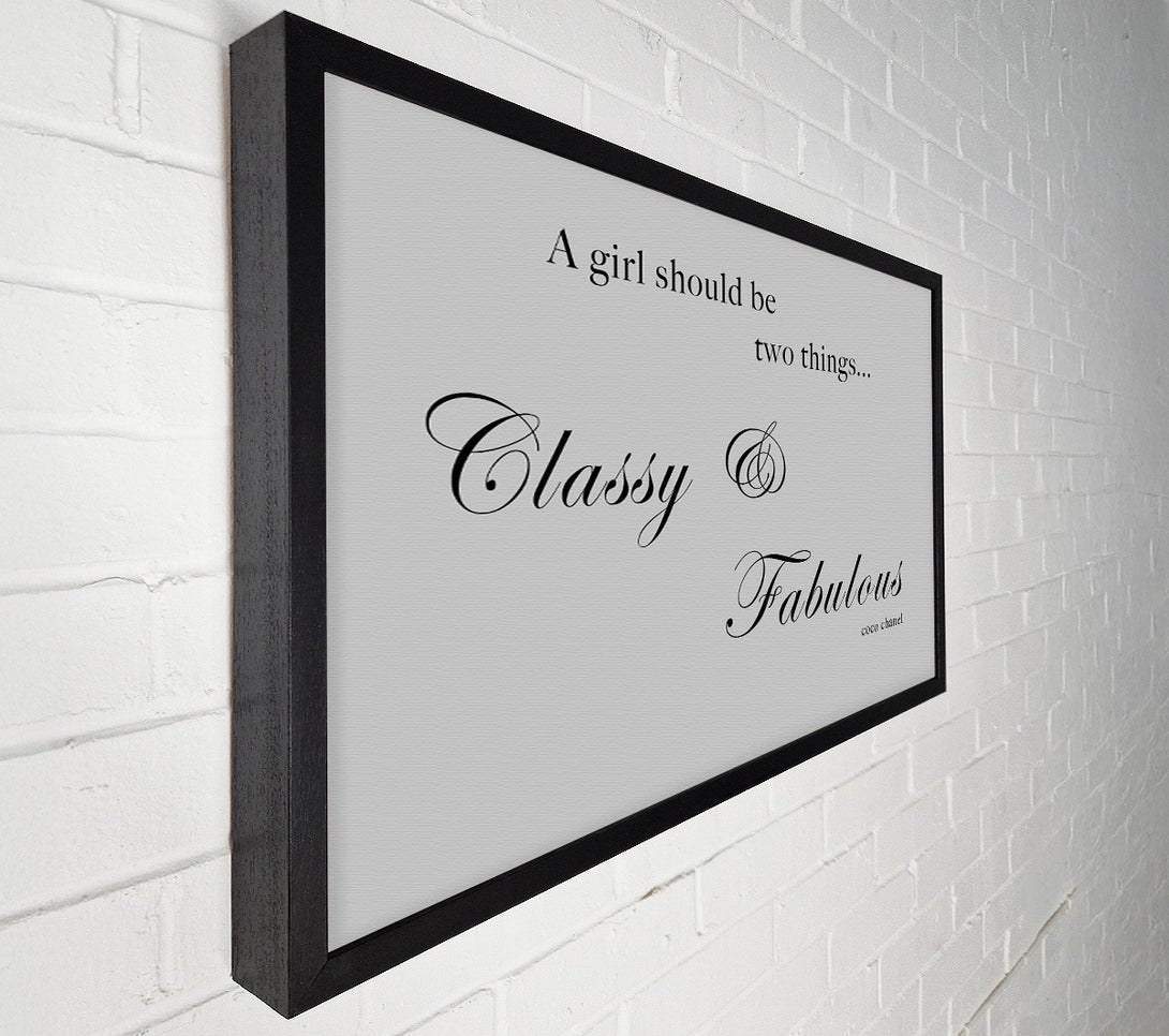  A Canvas Print of Girls Room Quote Classy n Fabulous Grey Canvas Art