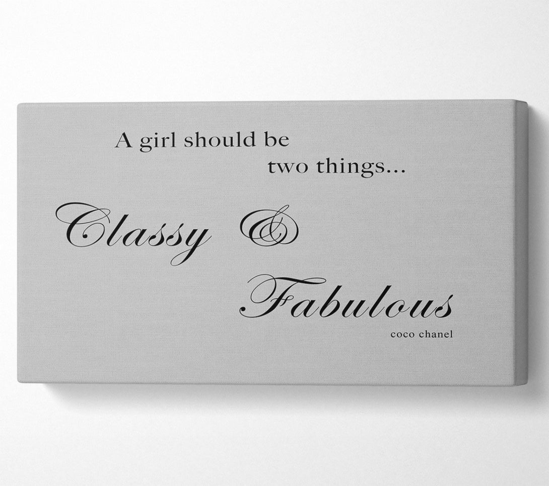  A Canvas Print of Girls Room Quote Classy n Fabulous Grey Canvas Art