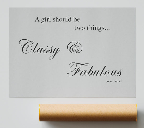Girls Room Quote Classy N Fabulous Grey Print