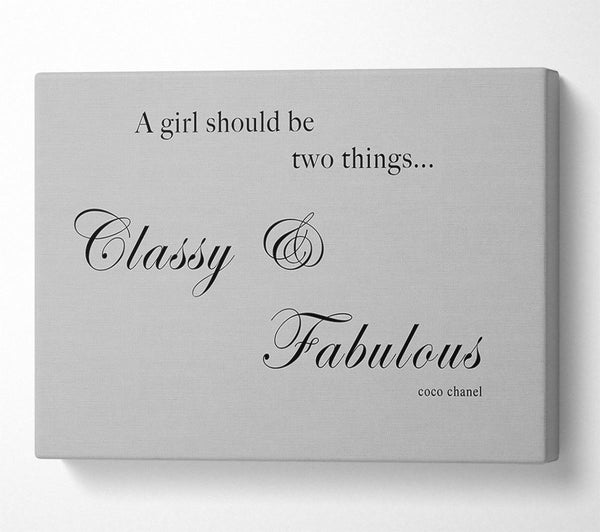  A Canvas Print of Girls Room Quote Classy n Fabulous Grey Canvas Art