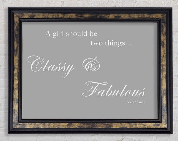 Classy n Fabulous Grey White Framed Print