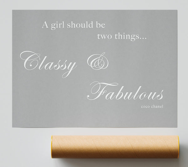 Classy N Fabulous Grey White Giclee Print