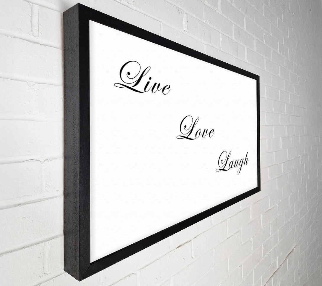  A Canvas Print of Love Quote Live Love Laugh White Canvas Print