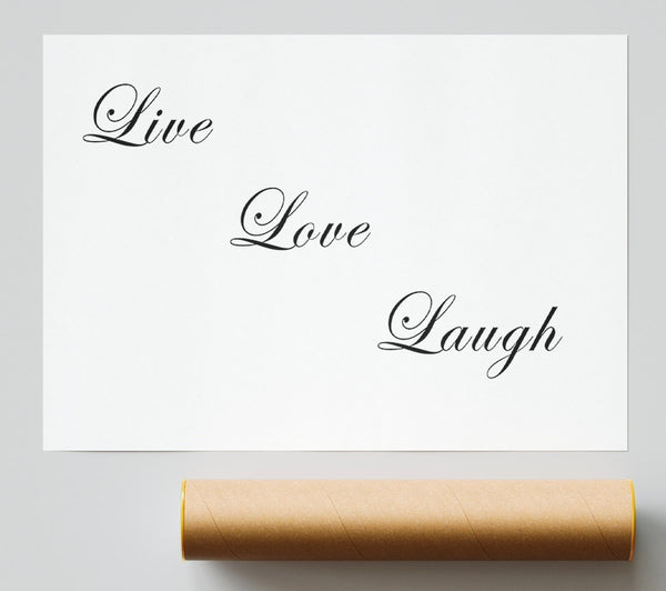 Love Quote Live Love Laugh White Giclee Print