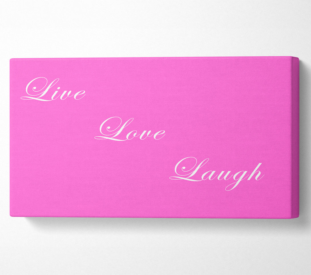  A Canvas Print of Love Quote Live Love Laugh Vivid Pink Canvas Wall Art