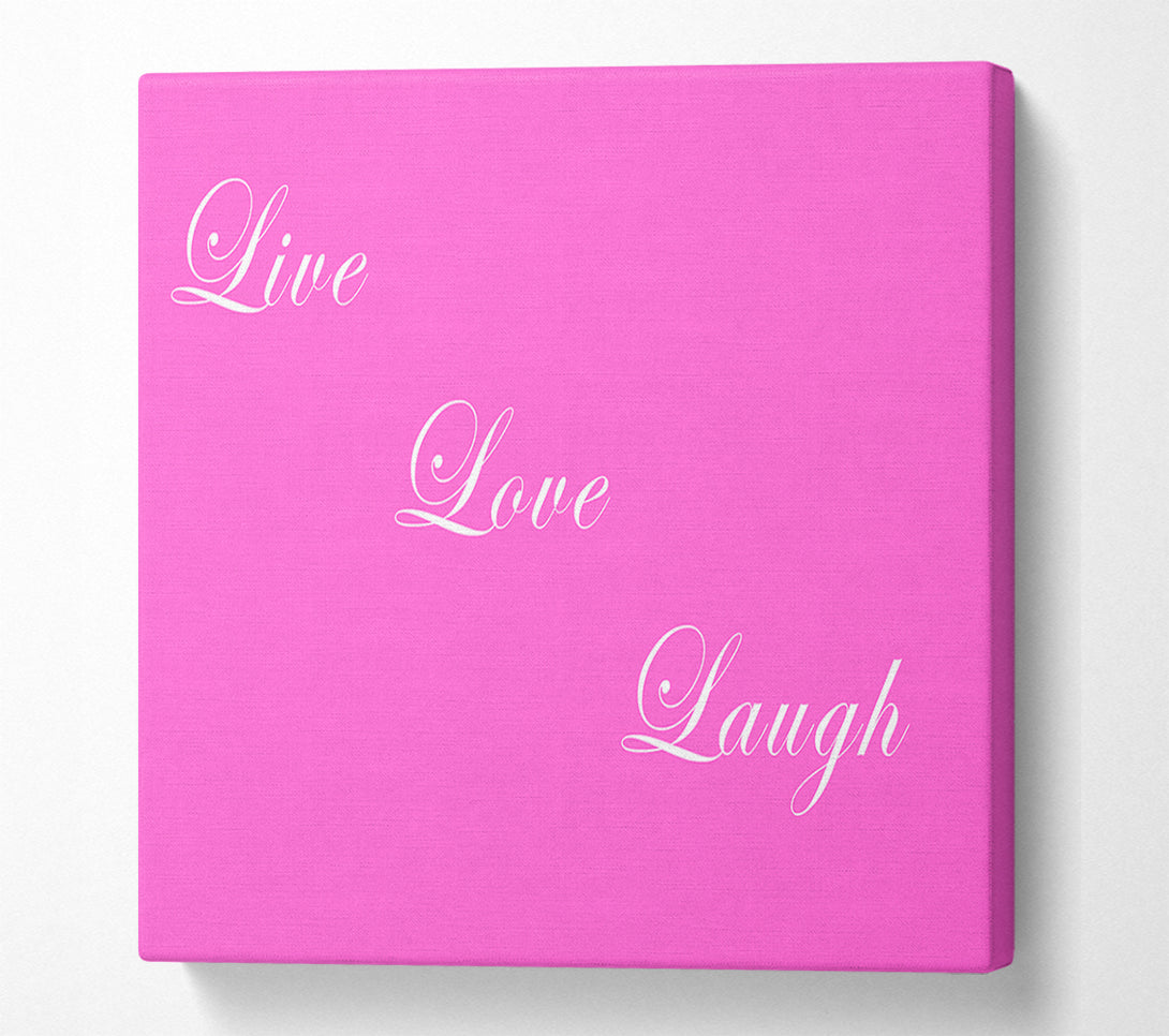  A Canvas Print of Love Quote Live Love Laugh Vivid Pink Canvas Wall Art