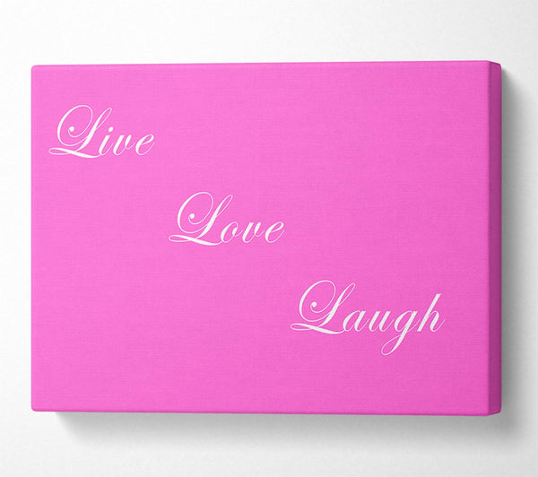 A Canvas Print of Love Quote Live Love Laugh Vivid Pink Canvas Wall Art