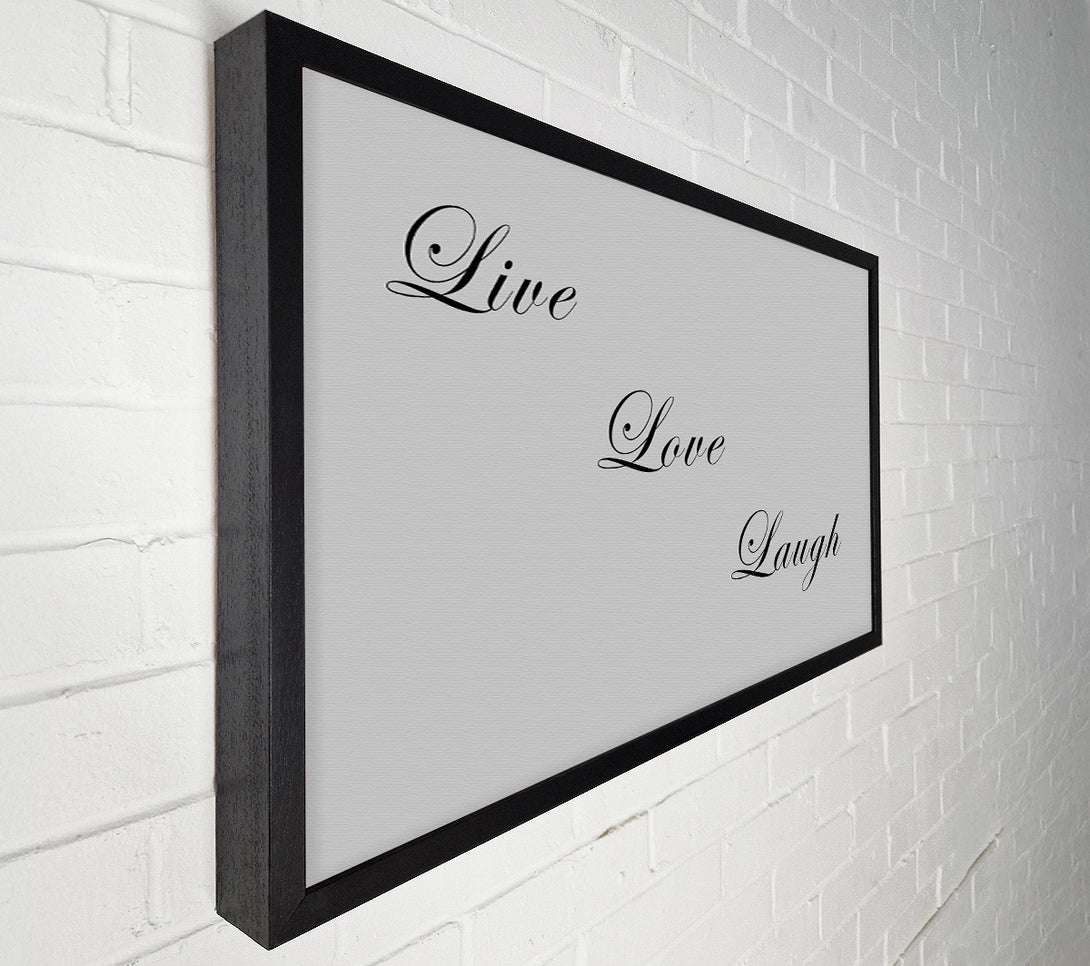  A Canvas Print of Love Quote Live Love Laugh Grey Canvas Art