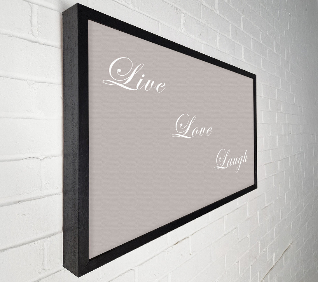  A Canvas Print of Love Quote Live Love Laugh Beige Canvas Wall Art