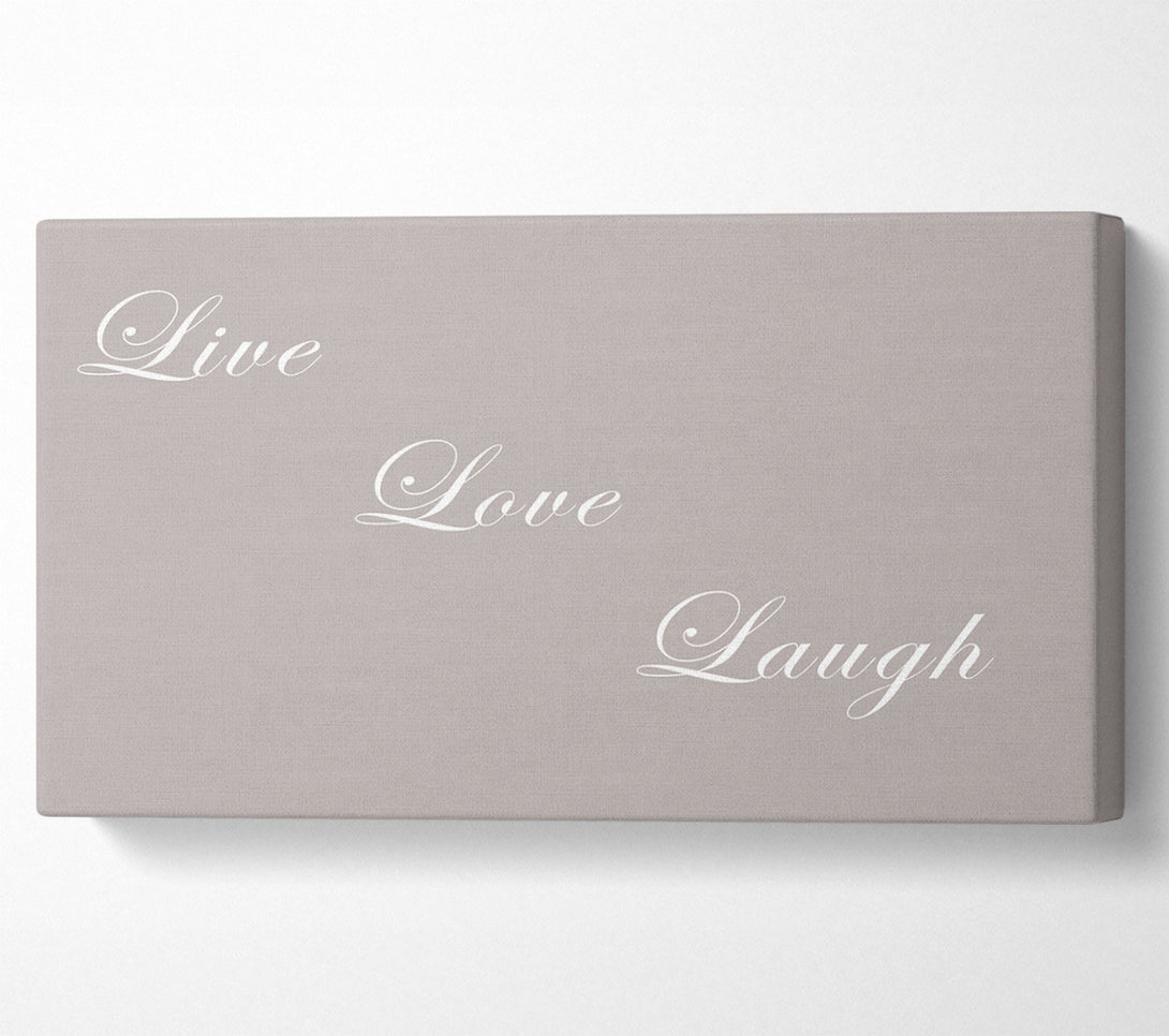  A Canvas Print of Love Quote Live Love Laugh Beige Canvas Wall Art